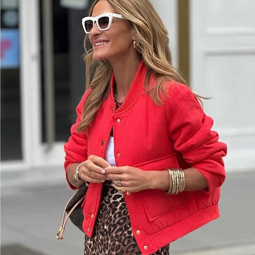 Red Women's Jacket - Picture 3 of 5